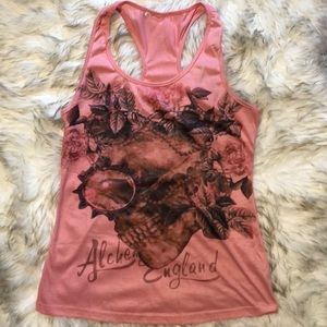 Women’s pink skull tank top